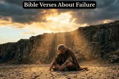 A bowed figure bathed in golden heavenly light representing hope and restoration from Bible verses about failure